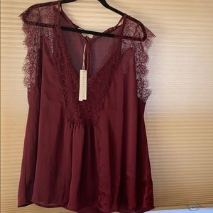 Kaylee Satin Blouse-burgundy (had to click red)